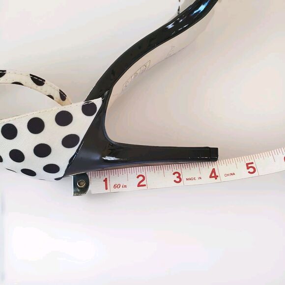 Aldo Dress Sandal Women 8.5 High Heeled Patent Leather Ankle Strap Polka Dot Fun - Picture 5 of 11